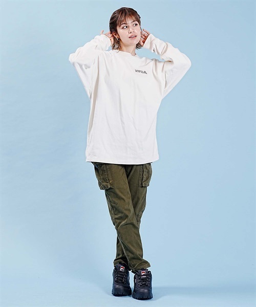 RVCA/ルーカ レディース 長袖Tシャツ ワイドシルエット 薄手 バックロゴ BD044-065(CLO-S)