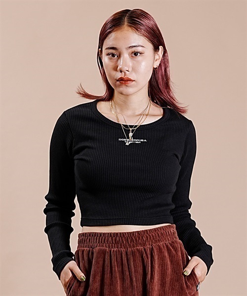 DC/ディーシー 23 WS CROPPED LS23 ウィメンズ クロップド ロングスリーブ Tシャツ LLT234328(BLK-M)