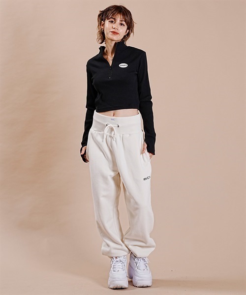 DC/ディーシー 23 WS HALF ZIP CROPPED LS23 ウィメンズ ハーフジップ クロップド ロングスリーブ Tシャツ LLT234329(WHT-M)