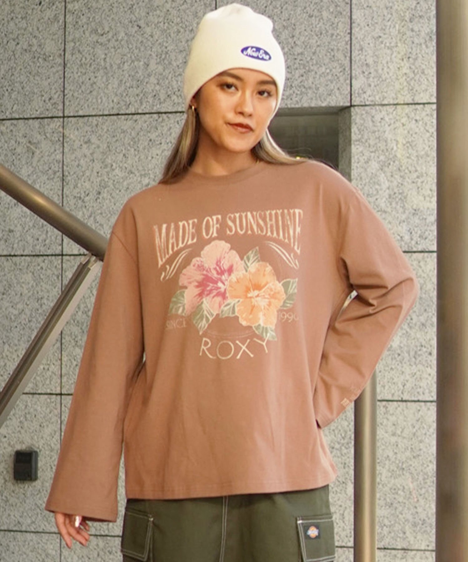 ROXY ロキシー ハニーバン レディース 長袖Tシャツ クルーネック RLT241066(WHT-M)