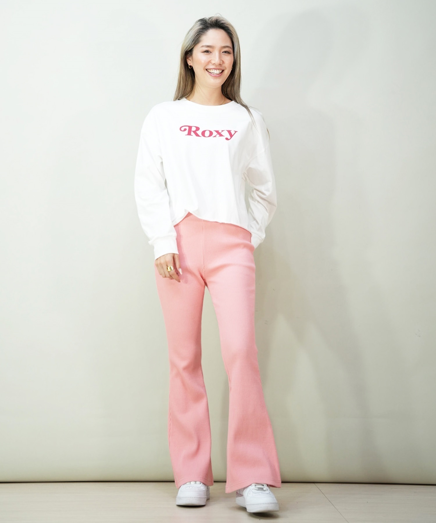 ROXY ロキシー レディース 長袖 Tシャツ ロンT クルーネック ショート