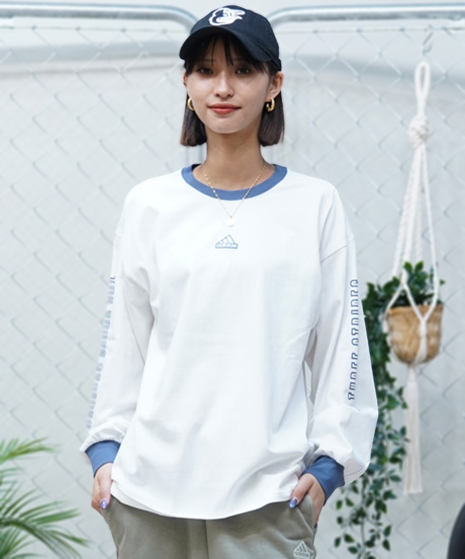 adidas アディダス レディース 長袖 Tシャツ ロンT オーバーサイズ 