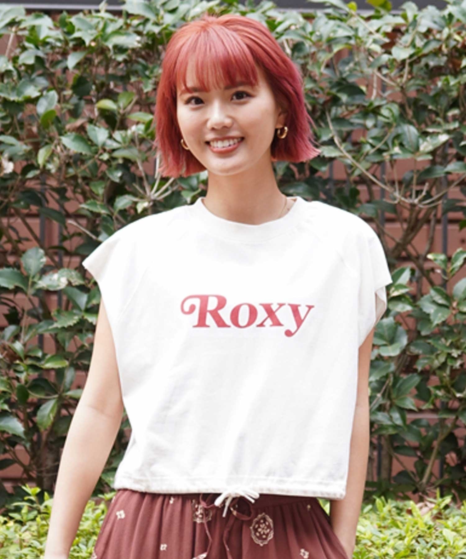 ROXY ロキシー RSL241629T レディース 半袖 Tシャツ スリーブレスTシャツ カットオフ クルーネック(BLK-M)