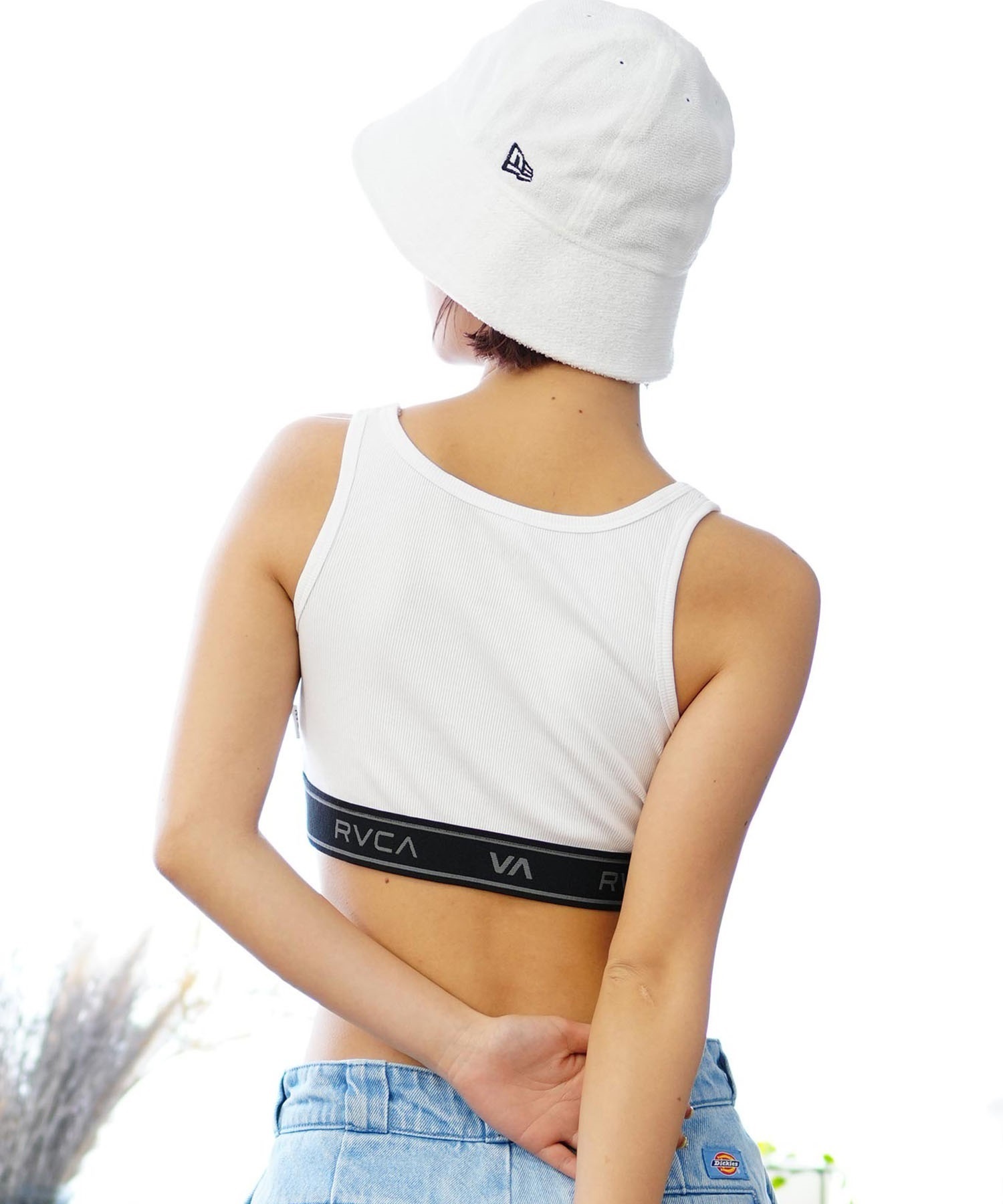 RVCA ルーカ レディース ブラトップ タンクトップ インナー カップ付き ロゴ BE04C-P80(WHT-S)