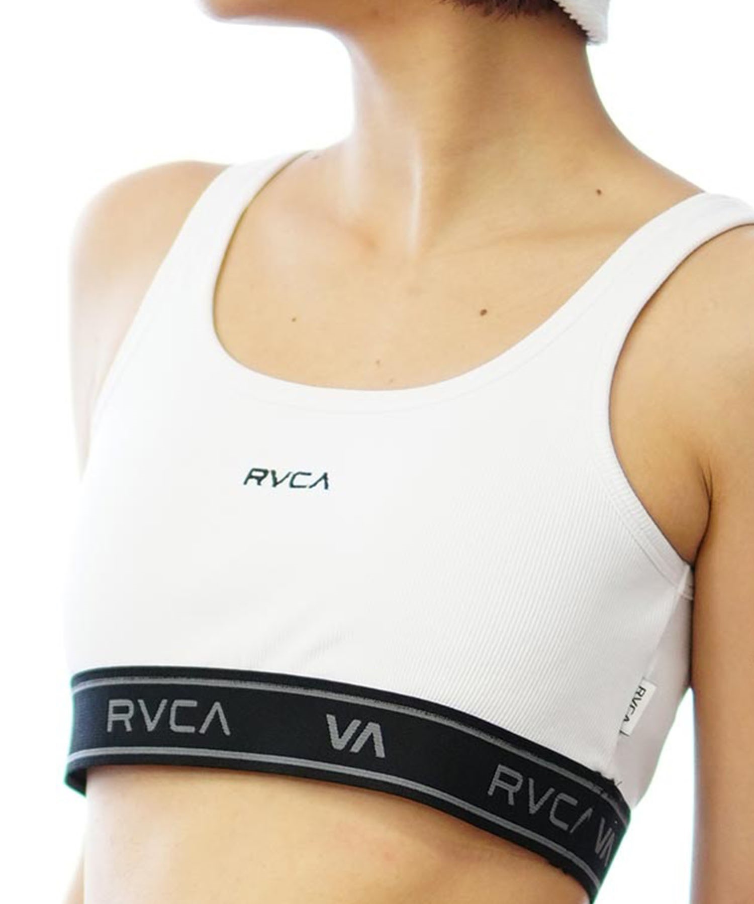 RVCA ルーカ レディース ブラトップ タンクトップ インナー カップ付き ロゴ BE04C-P80(WHT-S)