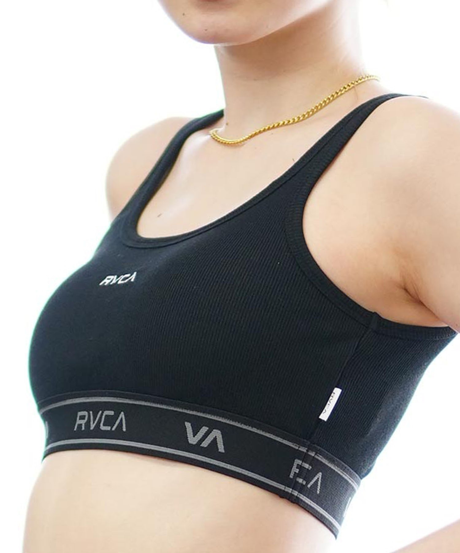 RVCA ルーカ レディース ブラトップ タンクトップ インナー カップ付き ロゴ BE04C-P80(WHT-S)