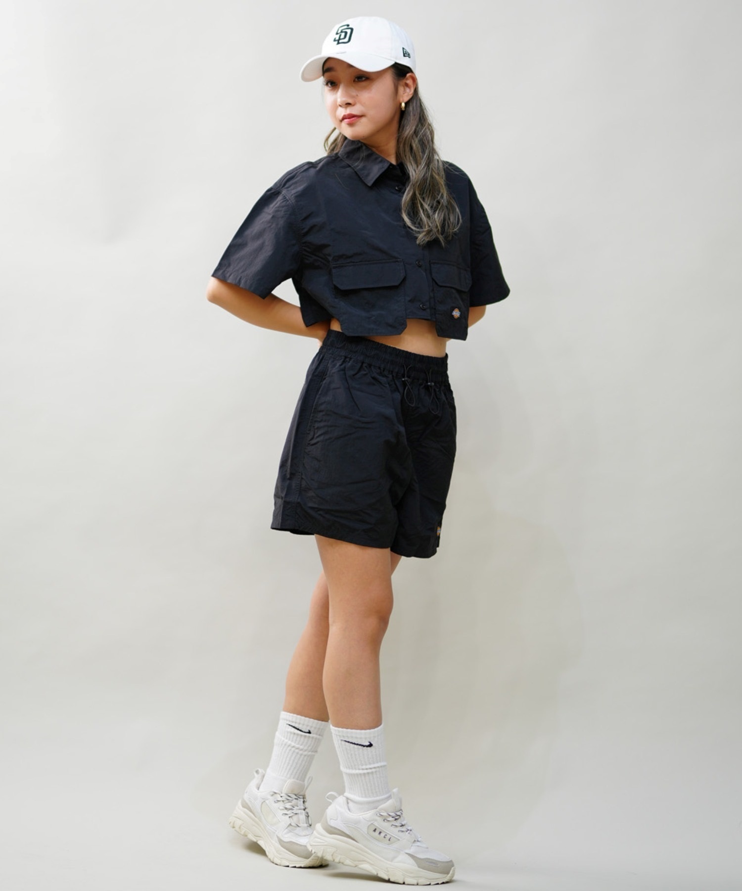 Dickies ディッキーズ レディース ナイロン ショート丈 半袖 ワーク ...