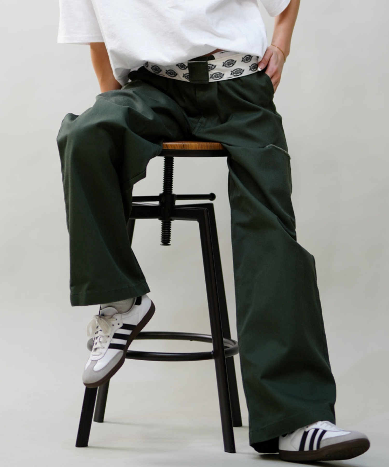 Dickies ディッキーズ レディース サイドカット チノパンツ ワークパンツ 80488300 ムラサキスポーツ限定(80BK-M)