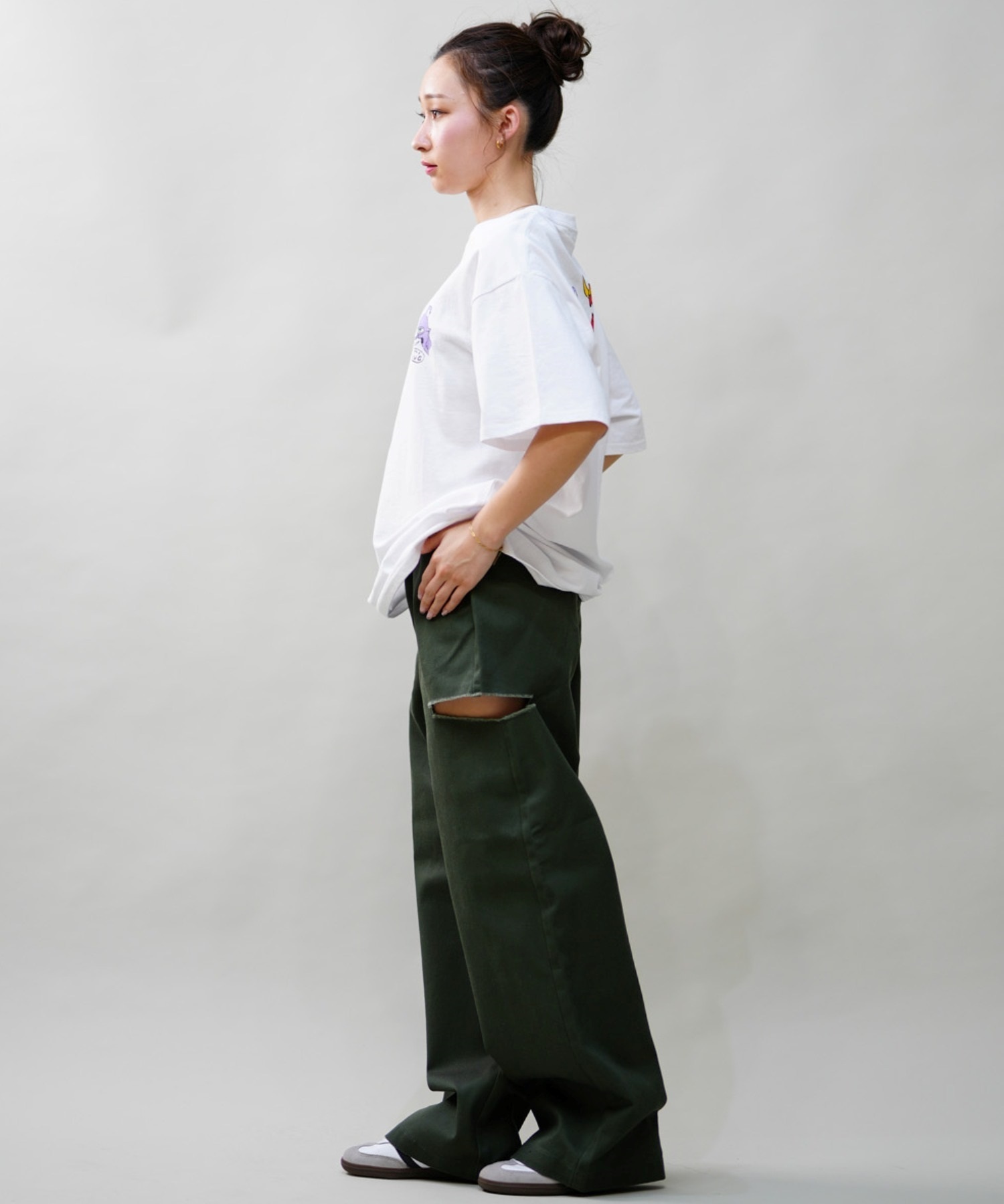 Dickies ディッキーズ レディース サイドカット チノパンツ ワークパンツ 80488300 ムラサキスポーツ限定(80BK-M)