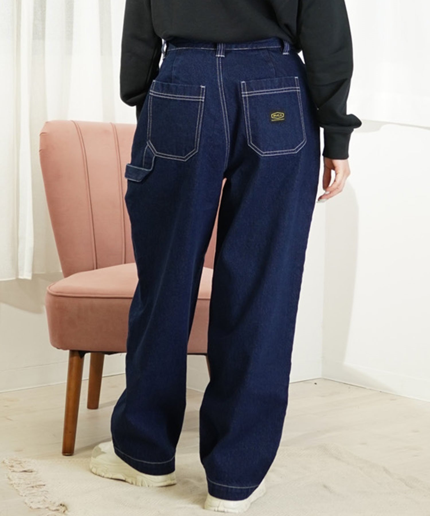 【クーポン対象】RVCA ルーカ RECESSION DOUBLE KNEE PANTS レディース ダブルニー ペインターパンツ ロングパンツ BE043-710(BLK-M)