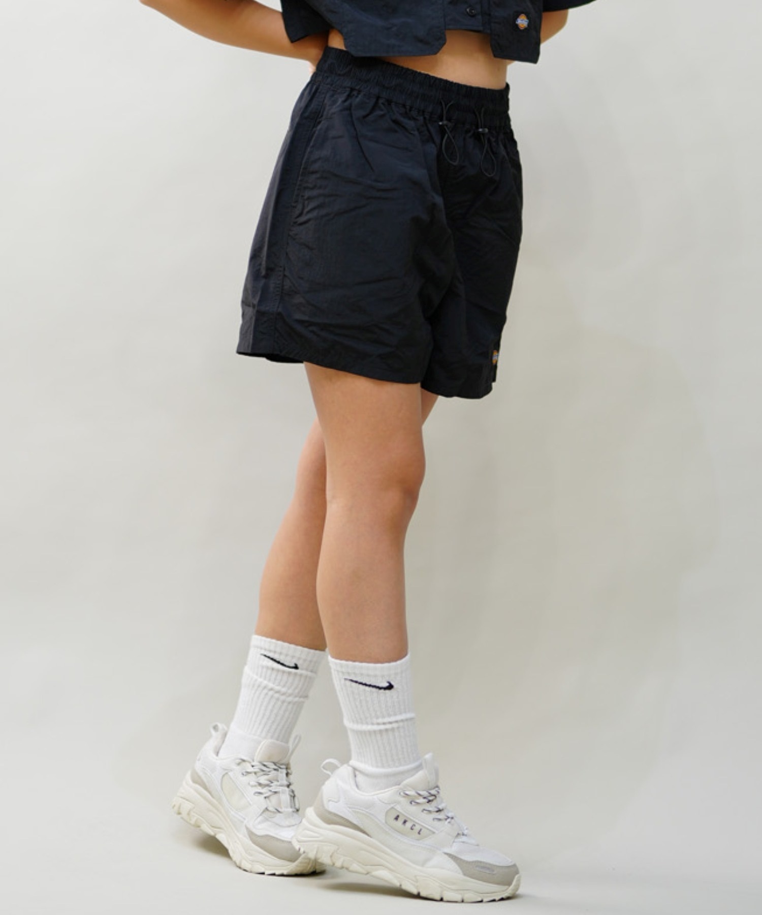 Dickies ディッキーズ レディース ナイロン イージーショーツ ショートパンツ ハーフパンツ 80488600 ムラサキスポーツ限定(80BK-M)