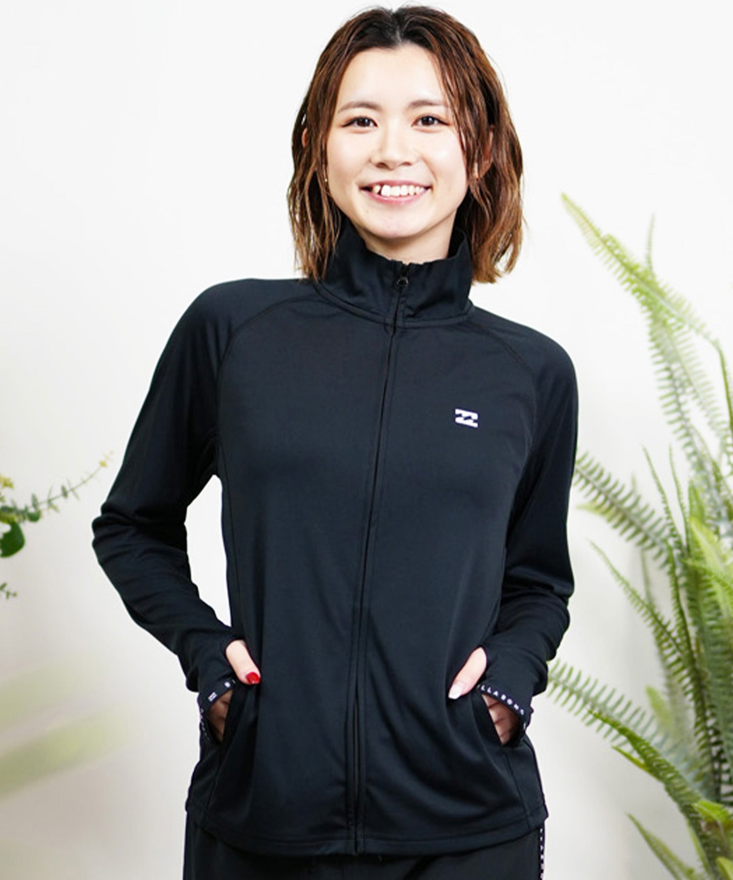 【クーポン対象】BILLABONG ビラボン ラッシュガード ハイネック ジップアップ 吸水速乾 UVケア レディース BE013-863(IND-M)