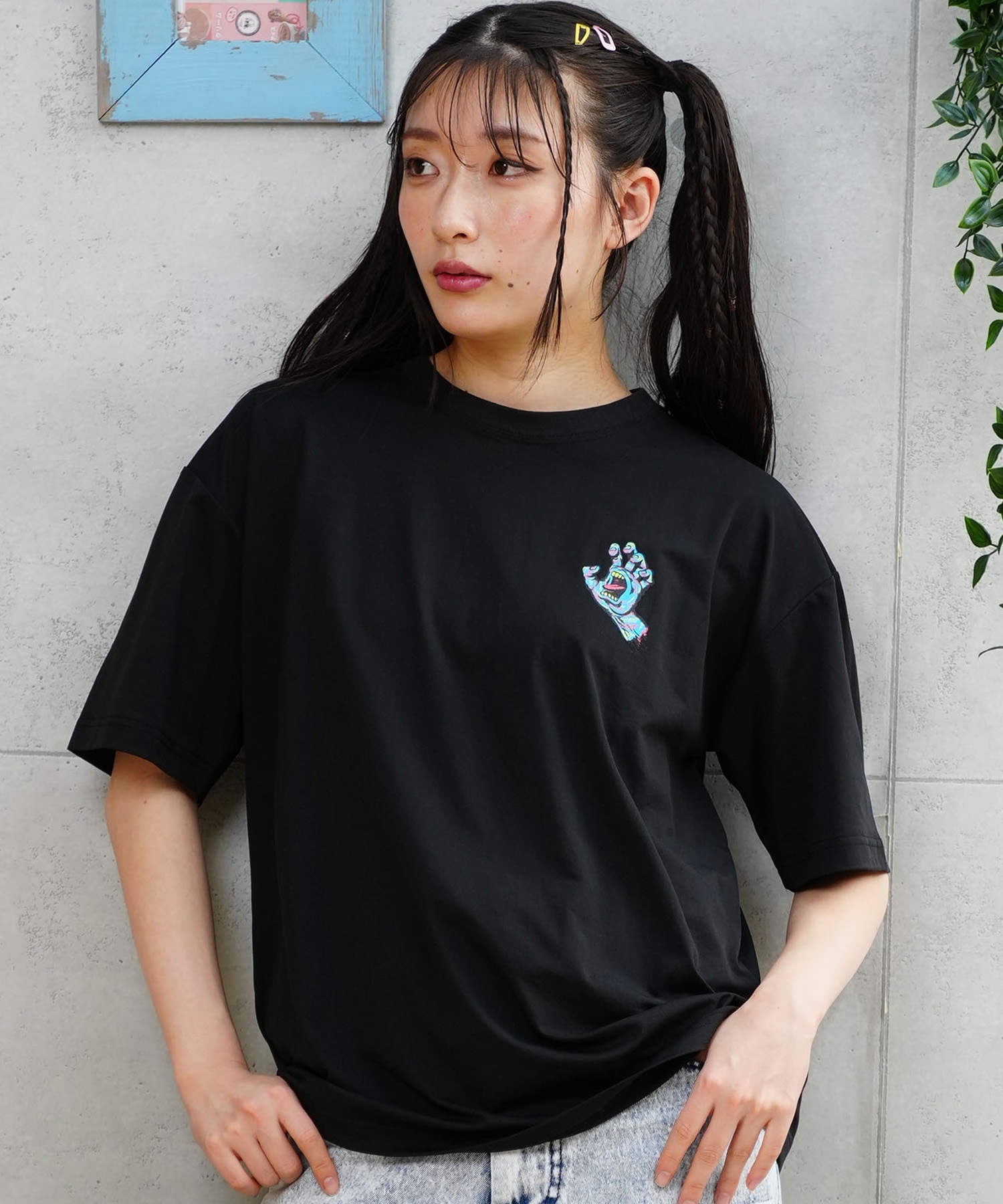 SANTACRUZ サンタクルーズ レディース ラッシュガード Tシャツ 半袖 水陸両用 ユーティリティ UVカット 502242634 ムラサキスポーツ限定(WHITE-M)