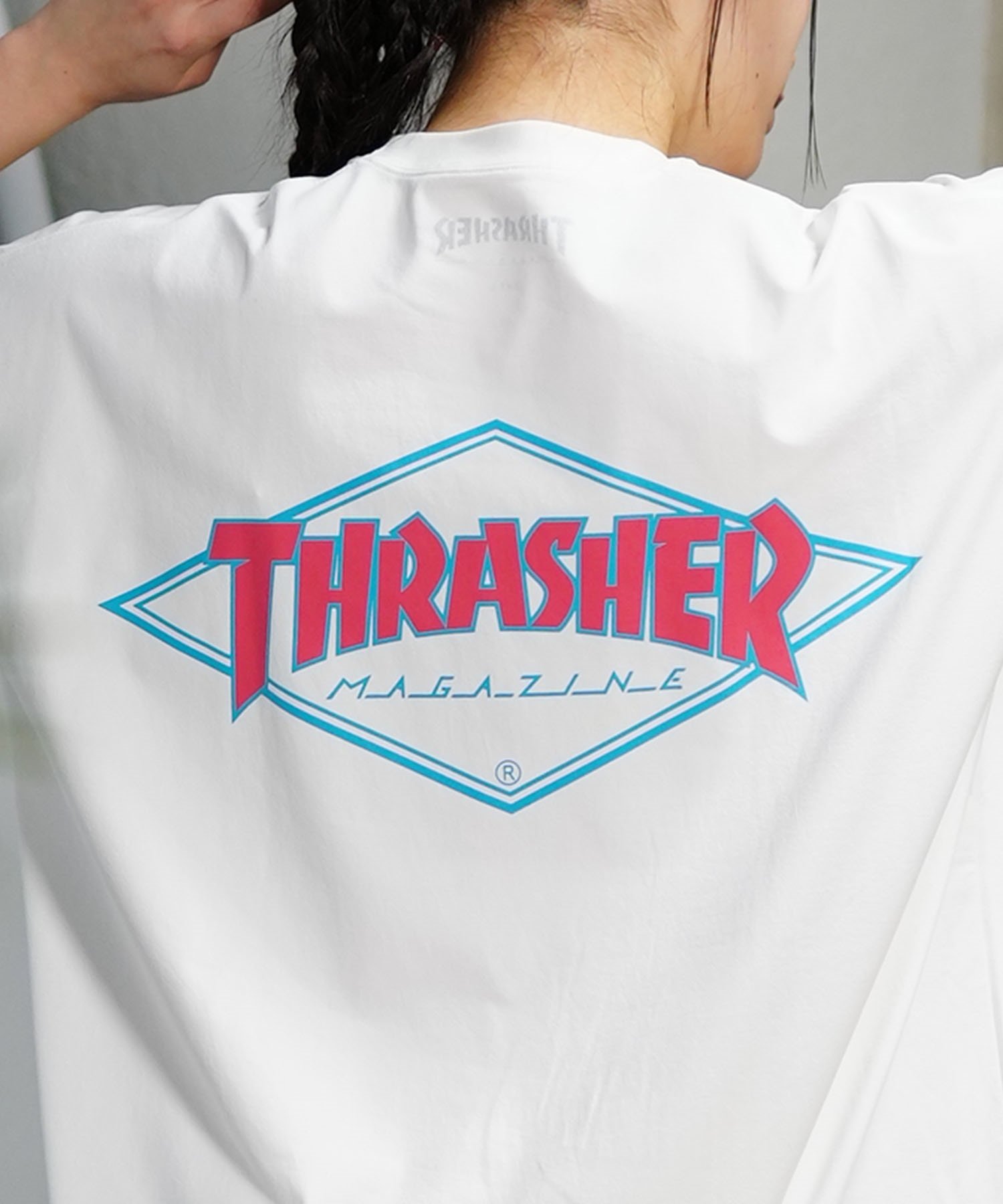 THRASHER スラッシャー レディース ラッシュガード タンクトップ ノースリーブ 水陸両用 ユニセックス ムラサキスポーツ限定 TC-001(WHT-FREE)