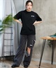 THRASHER スラッシャー レディース ラッシュガード 半袖 Tシャツ 水陸両用 オーバーサイズ ユニセックス ムラサキスポーツ限定 TC-004(WHT-M)