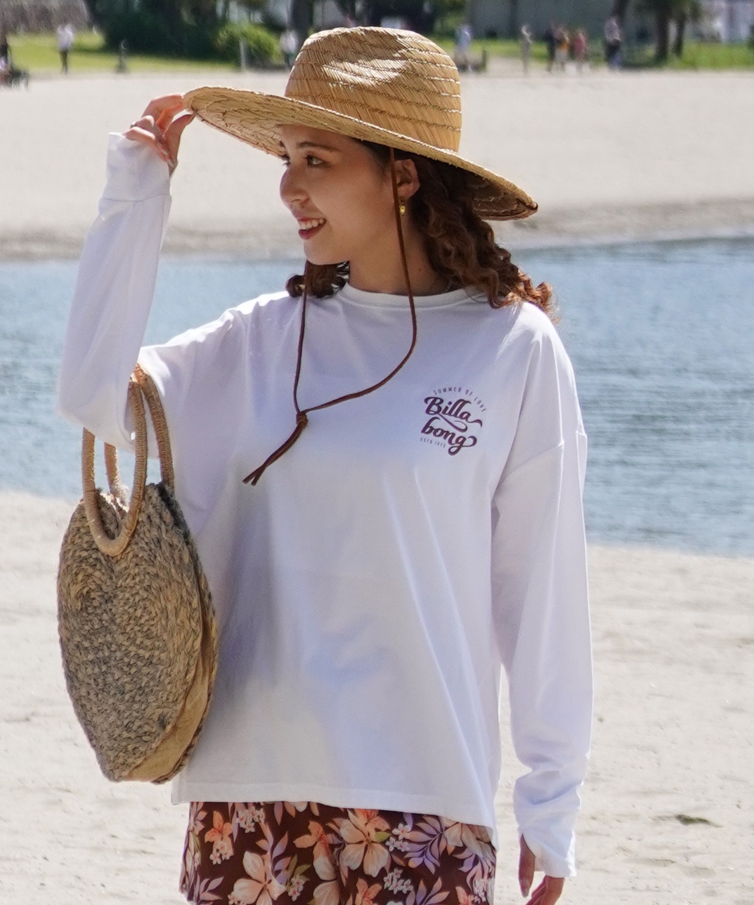 BILLABONG ビラボン ラッシュガード 長袖 レディース Tシャツ ロンT 水陸両用 UVカット BE01C-871 ムラサキスポーツ限定(CRC0-M)