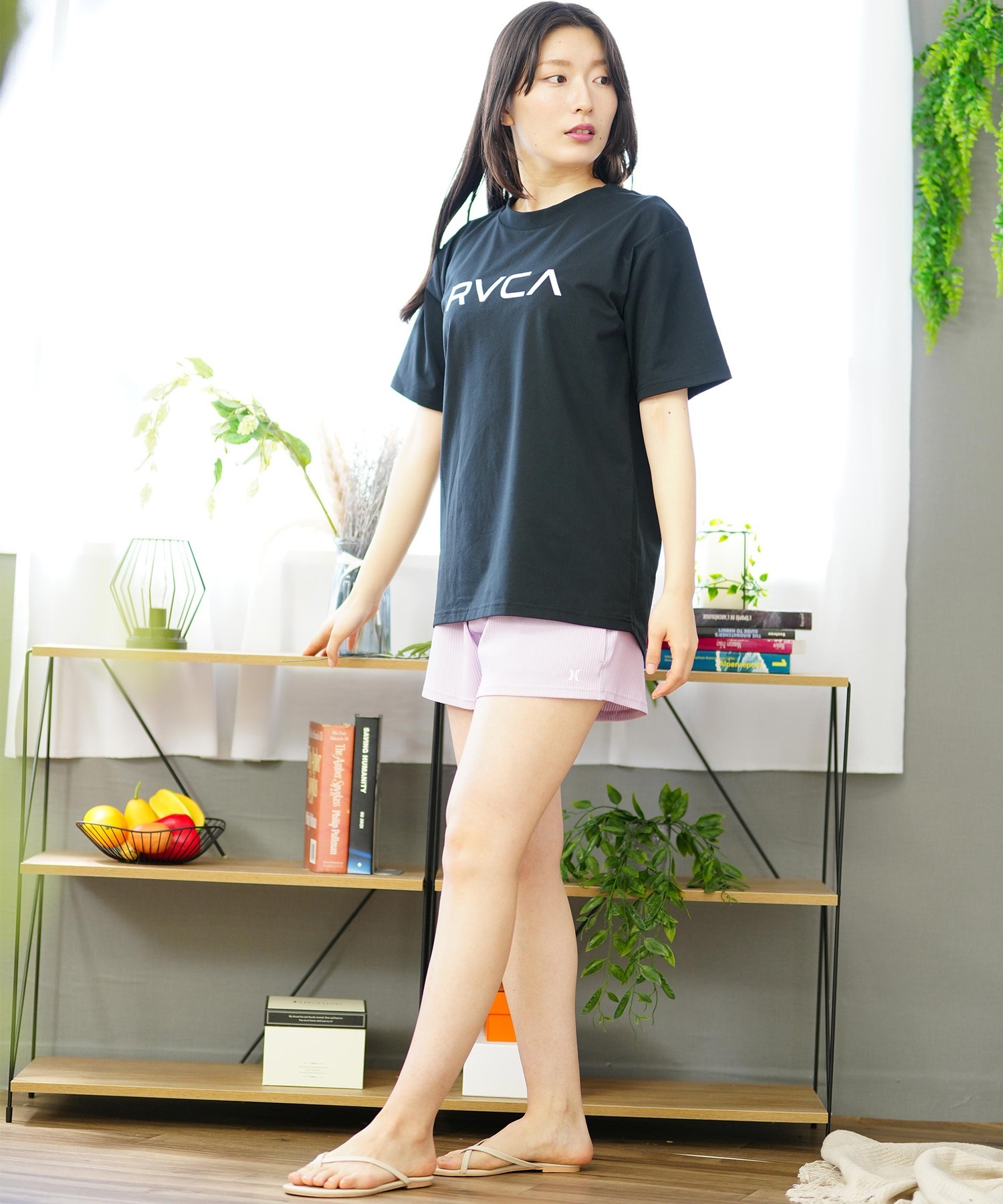 RVCA ルーカ ラッシュガード Tシャツ 半袖 水陸両用 ユーティリティ UVカット BE04C-855(WHT-M)