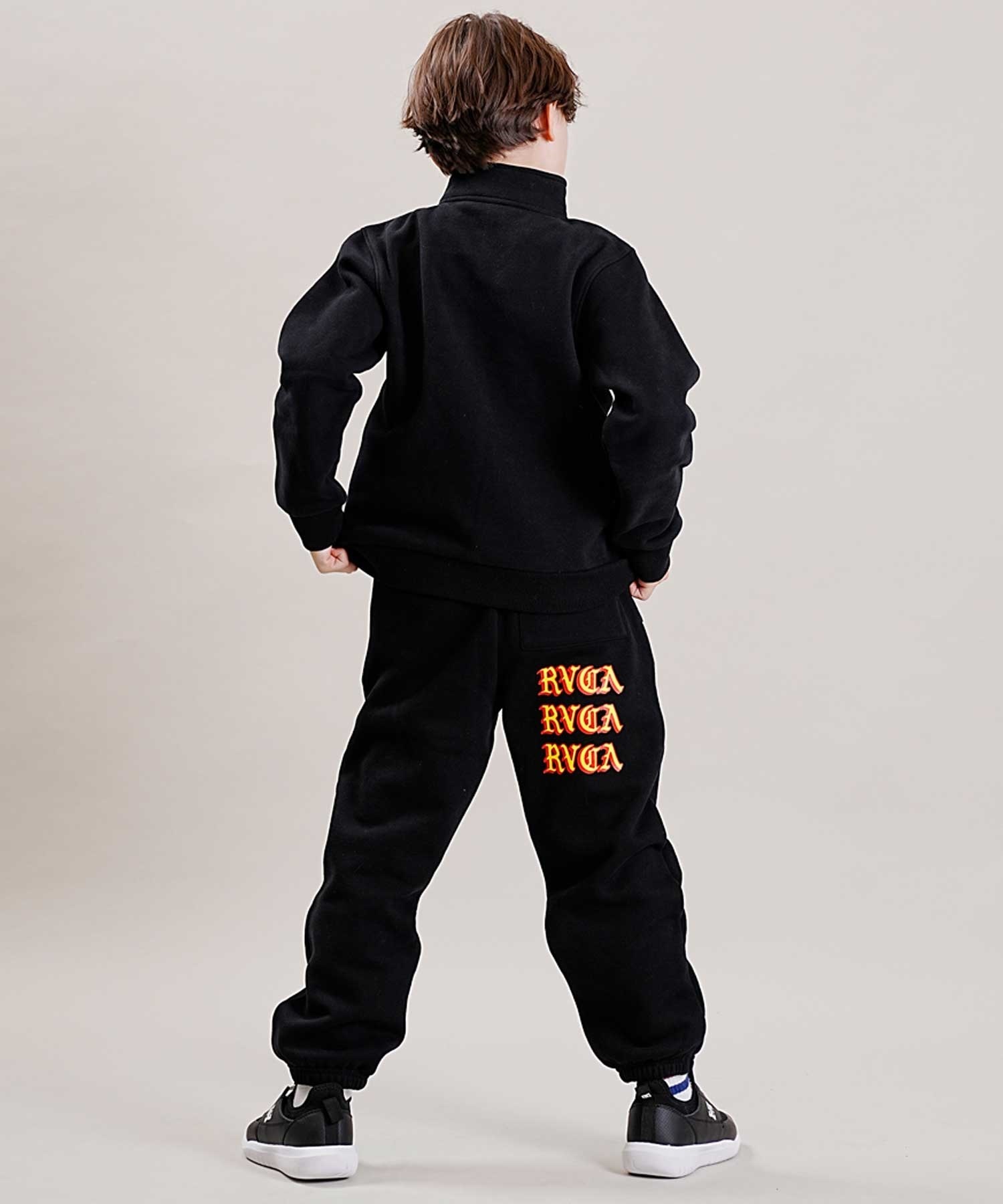 RVCA/ルーカ SCRIPT ZIP キッズ ジュニア トレーナー ハーフジップ スウェット BD046-156(BLK-130cm)