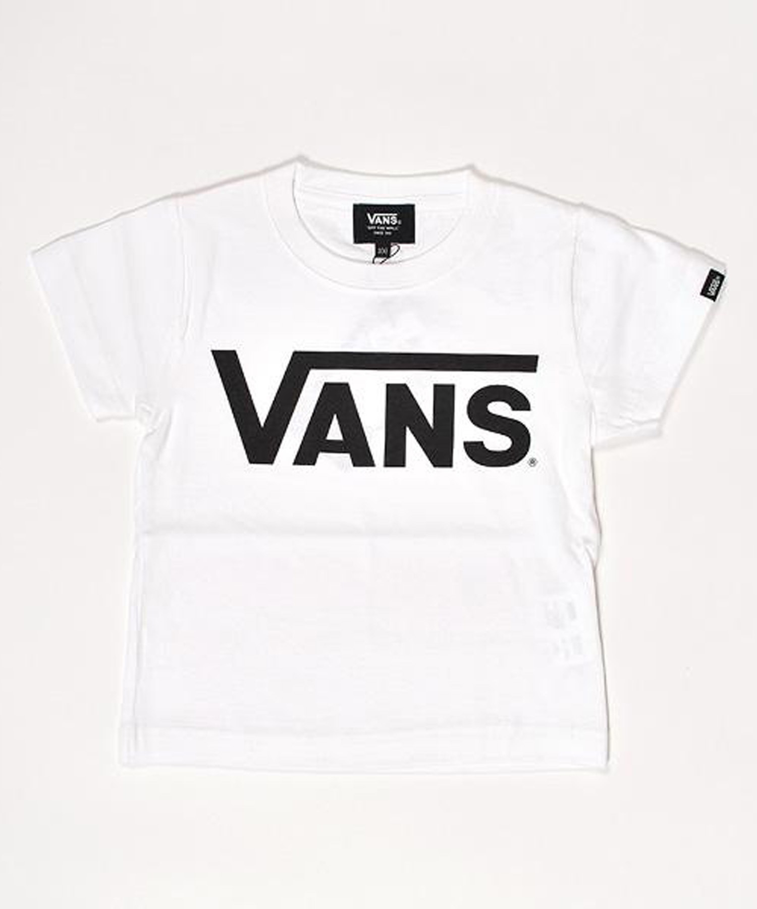 VANS バンズ キッズ 半袖 Tシャツ ロゴ 定番 VANS-KT01(WT/BK-100cm)