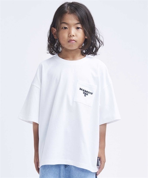 DC ディーシー 23 KD BACK OLD ENGLISH SS23 キッズ バック オールドイングリッシュ ショートスリーブ Tシャツ 親子コーデ YST232612(BLK-100)