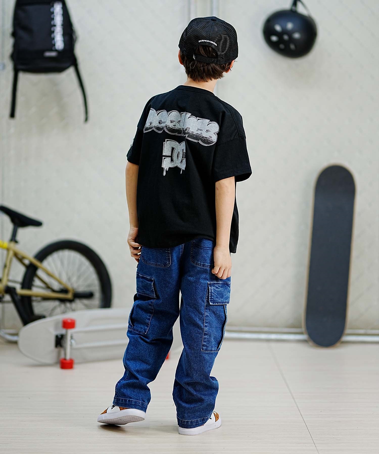 DC ディーシー TAKEEE8 GRAFF FT SS24 キッズ ショートスリーブ Tシャツ タケト ワイドシルエット YST241520(BLK-130cm)