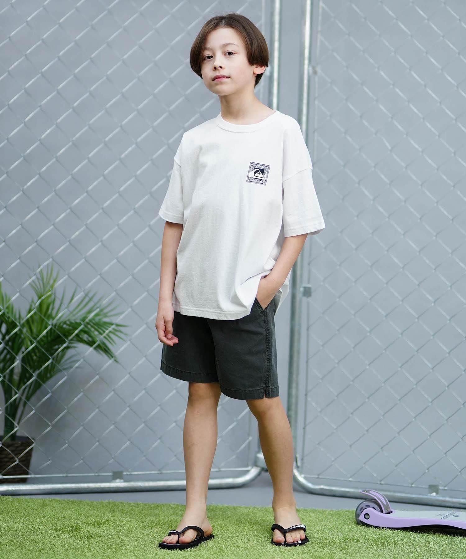 【クーポン対象】QUIKSILVER クイックシルバー QUIK PATTERN BOX ST キッズ 半袖 Tシャツ ムラサキスポーツ限定 KST241641M(WHT1-100cm)