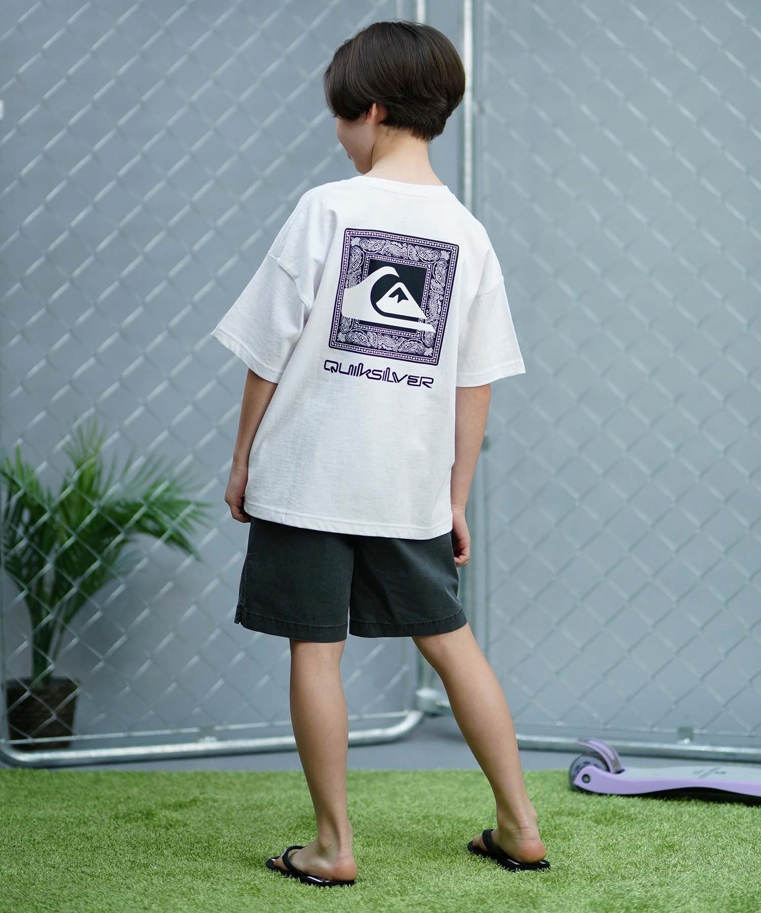 QUIKSILVER クイックシルバー QUIK PATTERN BOX ST キッズ 半袖 Tシャツ ムラサキスポーツ限定 KST241641M(WHT1-100cm)