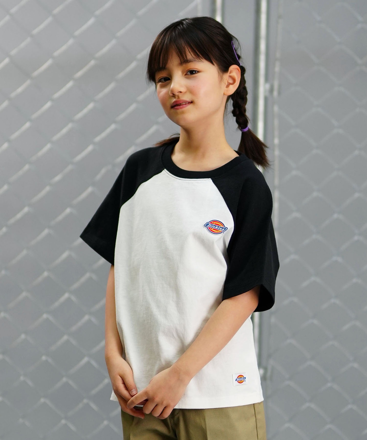 Dickies ディッキーズ キッズ 半袖 ラグラン Tシャツ ロゴ ワッペン 定番 80572600(30GR-130cm)