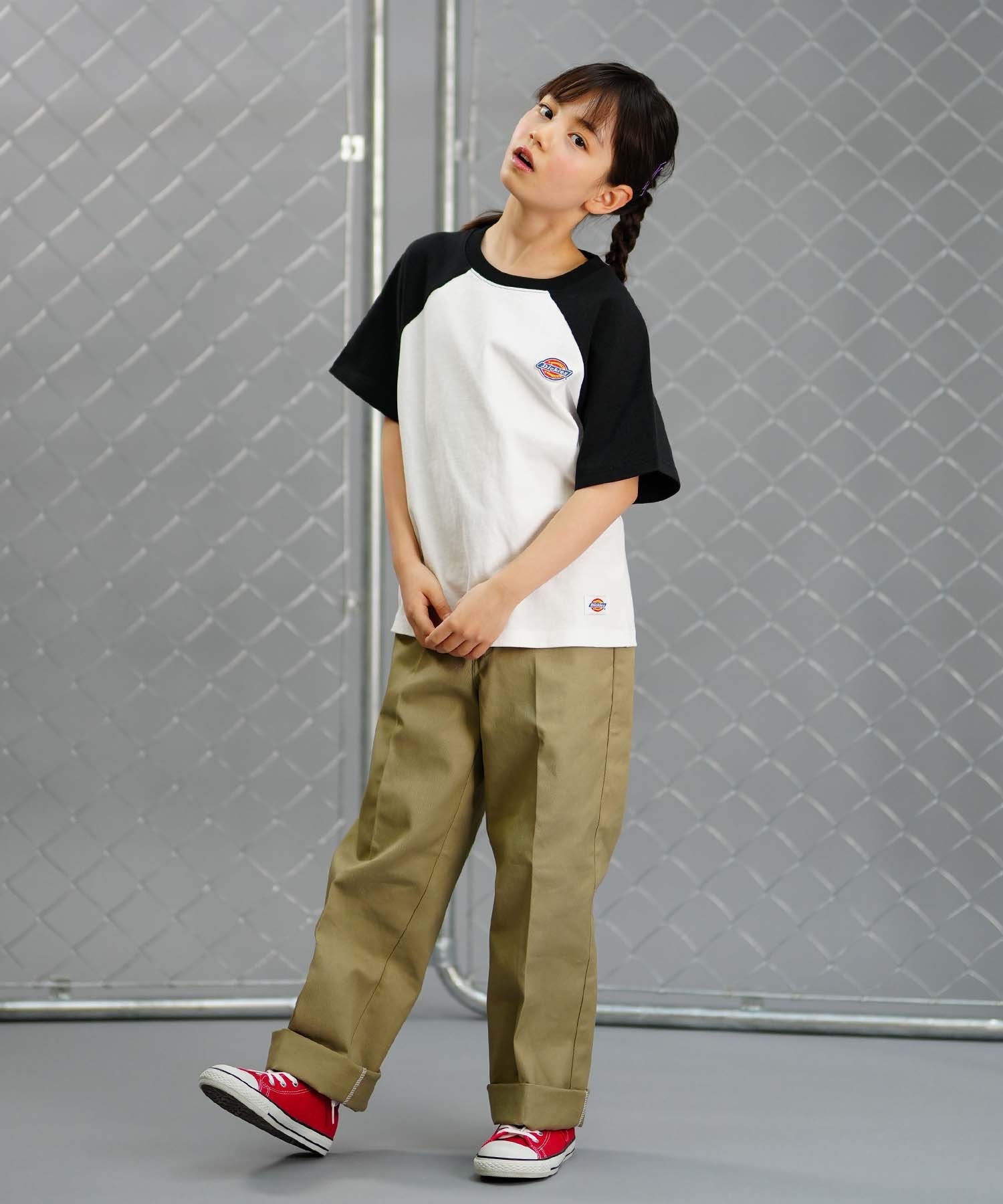 Dickies ディッキーズ キッズ 半袖 ラグラン Tシャツ ロゴ ワッペン 定番 80572600(80BK-130cm)