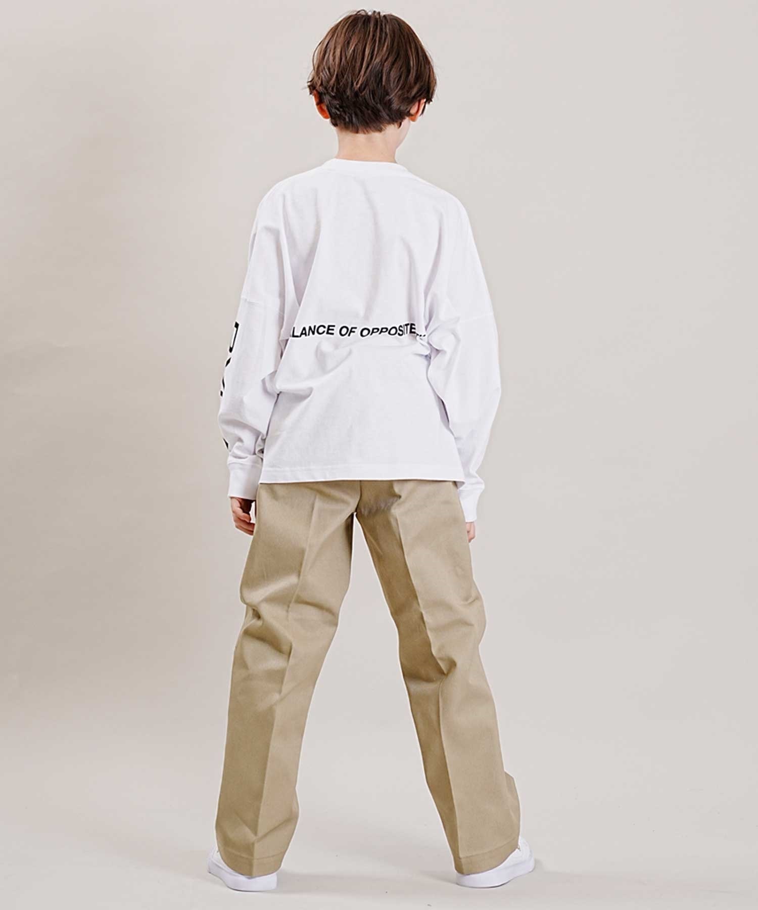 RVCA/ルーカ RVCA BALANCE LT キッズ ジュニア 長袖 Tシャツ ロンT 背中 腕 ロゴ BD046-064(WHT-130cm)