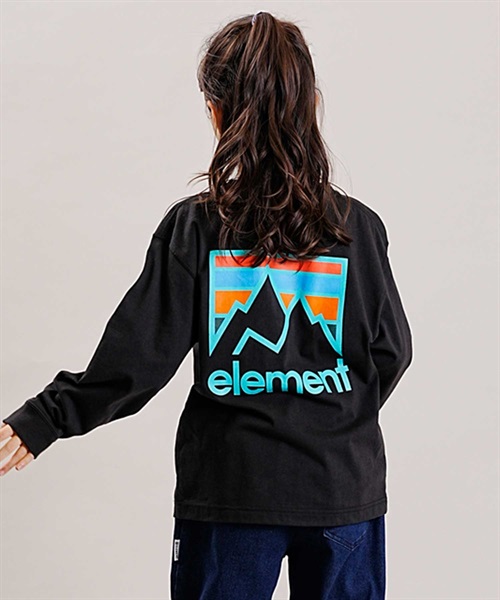 ELEMENT/エレメント キッズ JOINT LS YOUTH ロング Tシャツ バックプリント  長袖 Tシャツ BD026-074(FBK-130cm)