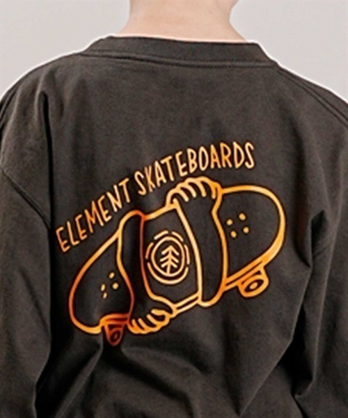 ELEMENT/エレメント キッズ SKATE LS YOUTH ロングTシャツ バックプリント スケートボード BD026-077(FNT-130cm)