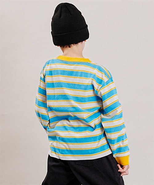 ELEMENT/エレメント キッズ RINGER BORDER LS YOUTH ロングボーダー 長袖 Tシャツ ロンT BD026-080(GRH-130cm)