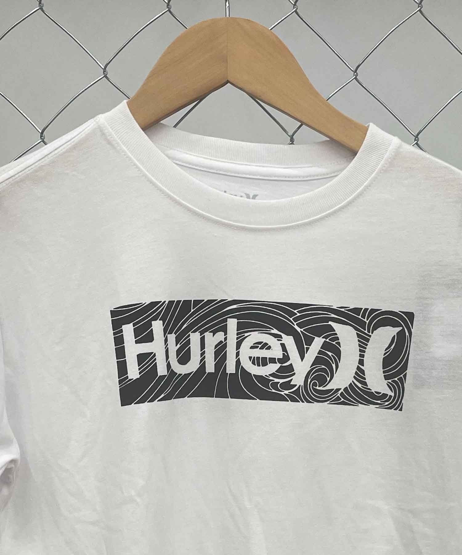Hurley/ハーレー BOYS VORTEX BOX LOGO LONG SLEEB TEE キッズ 長袖Tシャツ BLS2332001(WHT-130cm)