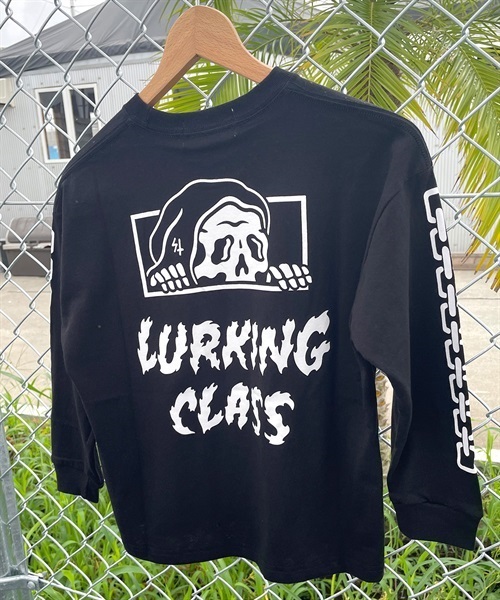 LURKING CLASS/ラーキングクラス キッズ 長袖 Tシャツ ロンＴ バックプリント クルーネック ムラサキスポーツ限定 ST23FTM01K(BLACK-130cm)