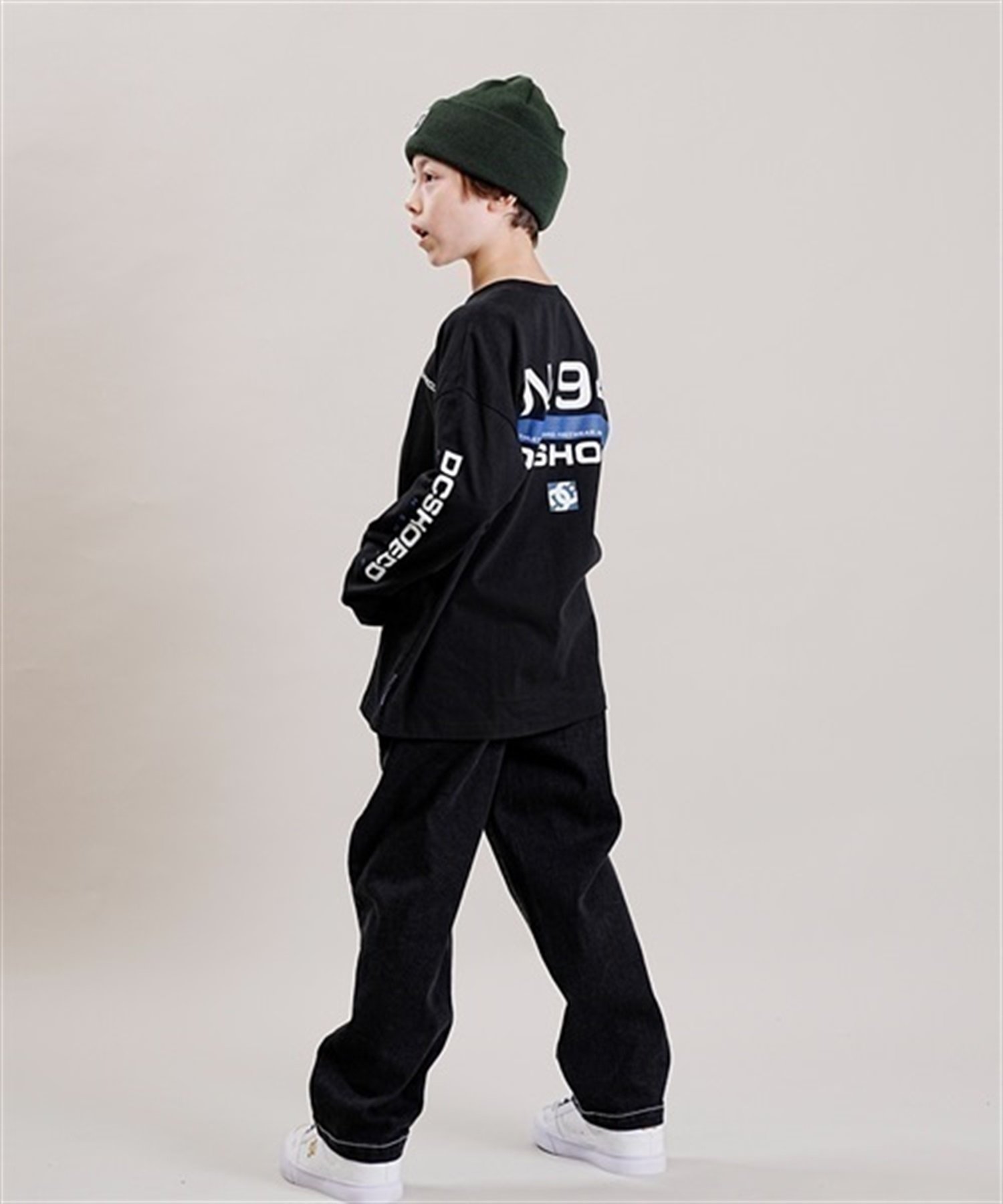 DC/ディーシー 23 KD 94 LS23 キッズ 94 ロングスリーブ ロングTシャツ スケートボード YLT234535(BLK-130cm)