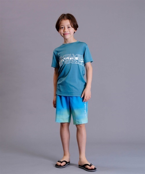 QUIKSILVER クイックシルバー OMNI LINE SS YOUTH KLY231013 キッズ ユース ラッシュガード 半袖 UVカット 水陸両用 KX1 E18(BL-130cm)