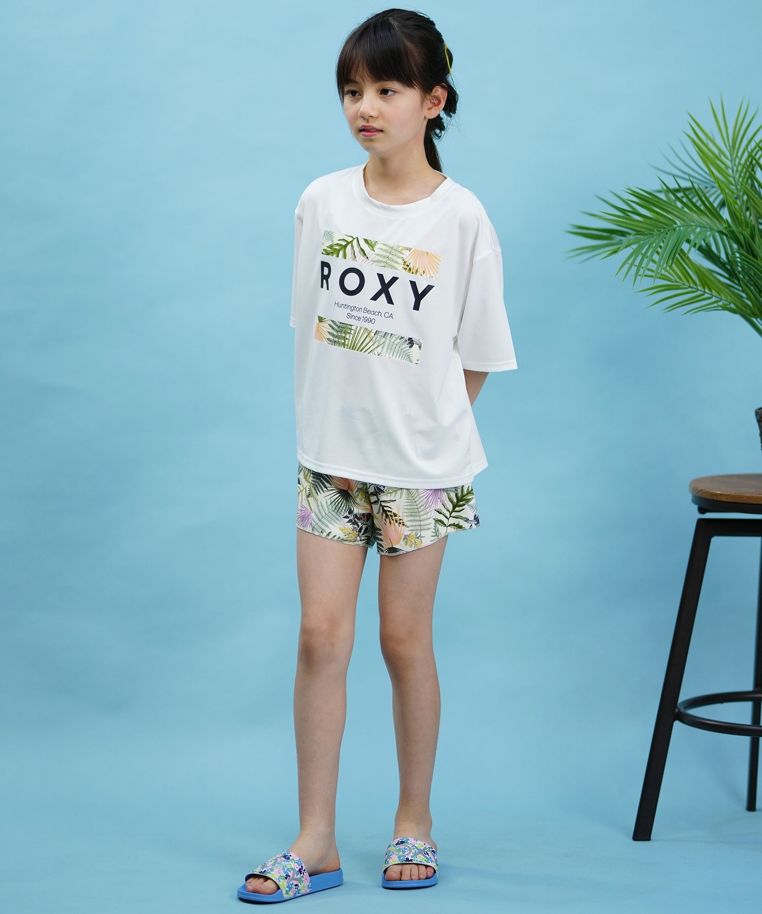 ROXY ロキシー キッズ 水着 スイムウェア ラッシュガード Tシャツ 半袖 3点セット TSW241102(MNT-120cm)