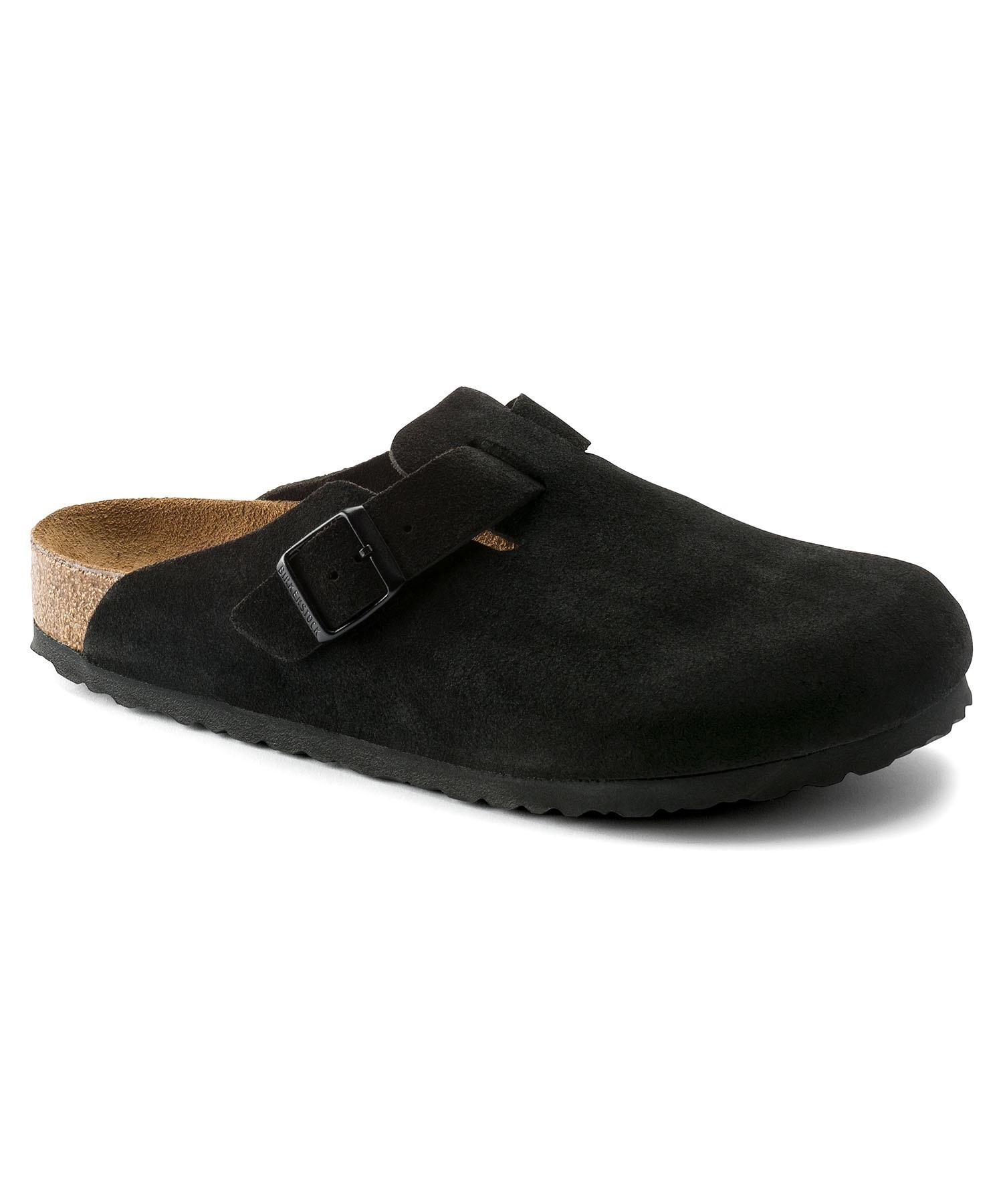 BIRKENSTOCK ビルケンシュトック Boston SFB Suede ボストン ソフトフットベッド スウェード メンズ サンダル コルク レギュラー幅(BLACK-26.0cm)