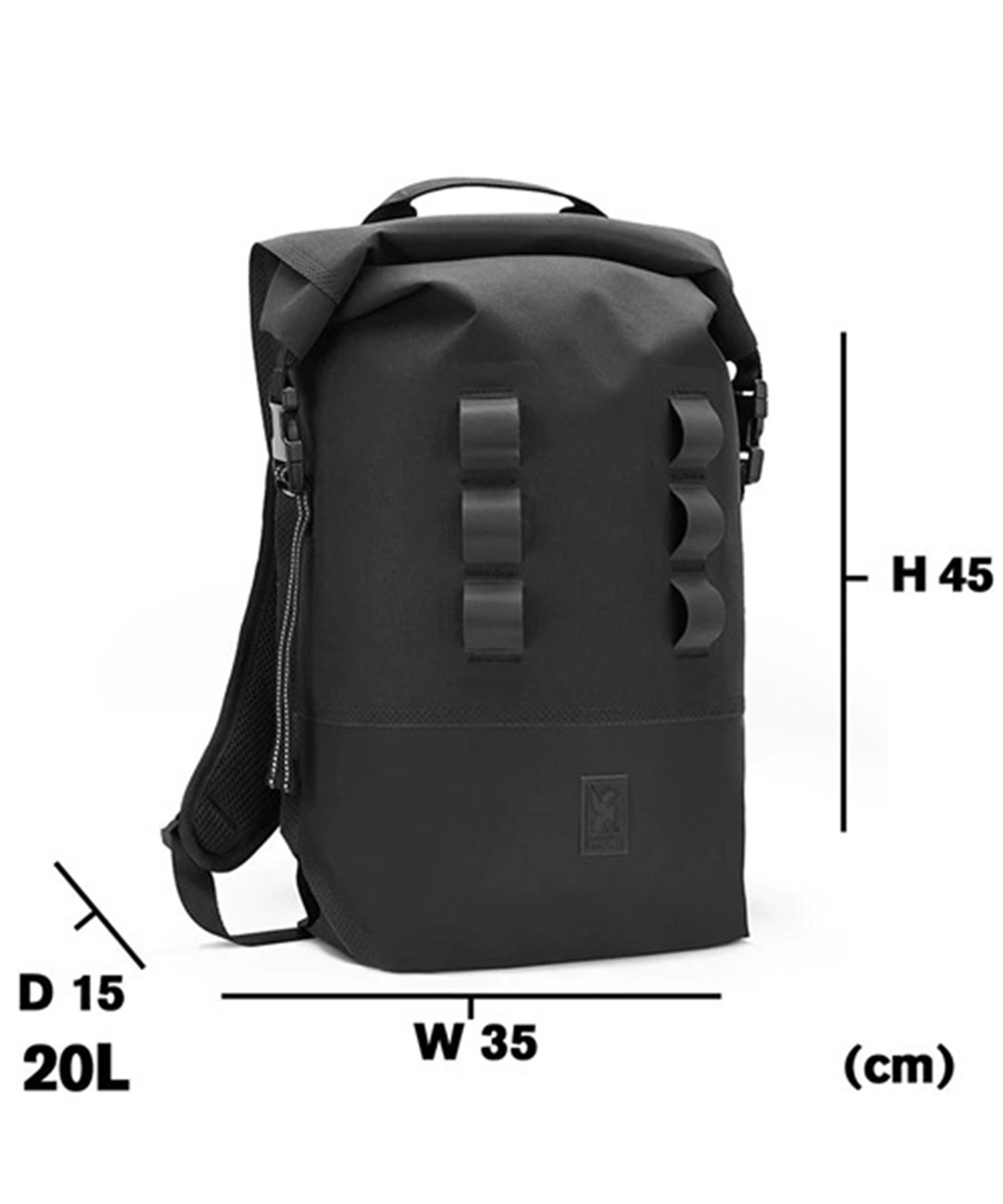 CHROME/クローム URBAN EX 2.0 ROLLTOP 20L BLACK BG312BK ユニセックス バックパック リュック JJ J2(BK-20)