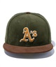 NEW ERA/ニューエラ 59FIFTY MLB Corduroy コーデュロイ オークランド・アスレチックス カーキ チョコバイザー キャップ 帽子 13751122(KHACH-7)