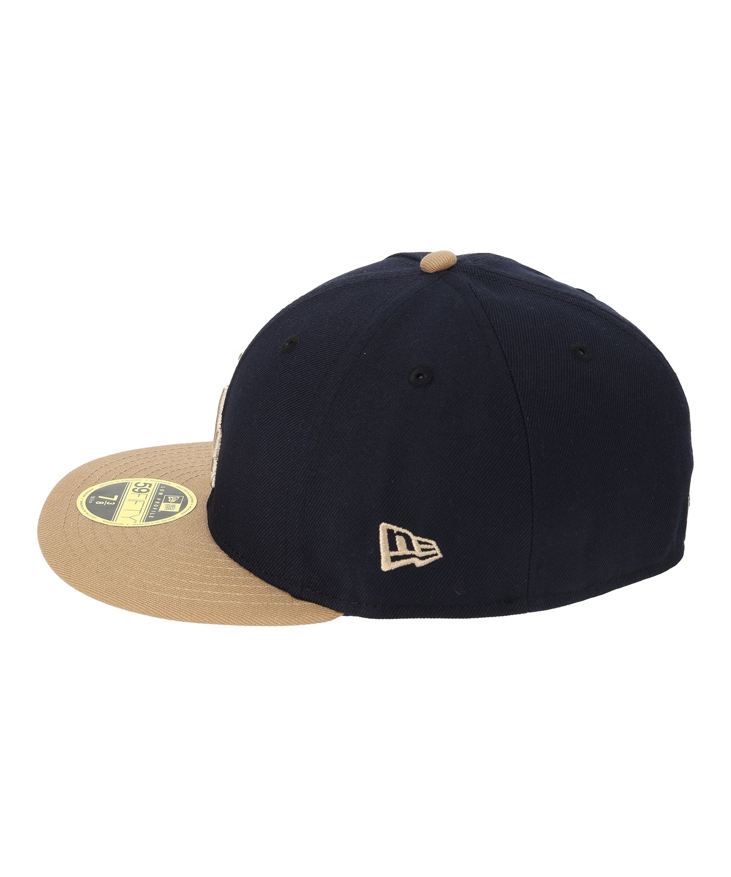 NEW ERA/ニューエラ LP 59FIFTY 50TH ロサンゼルス・ドジャース ネイビー カーキバイザー キャップ 帽子 ムラサキスポーツカスタムカラー 70761990(NVKHA-7)