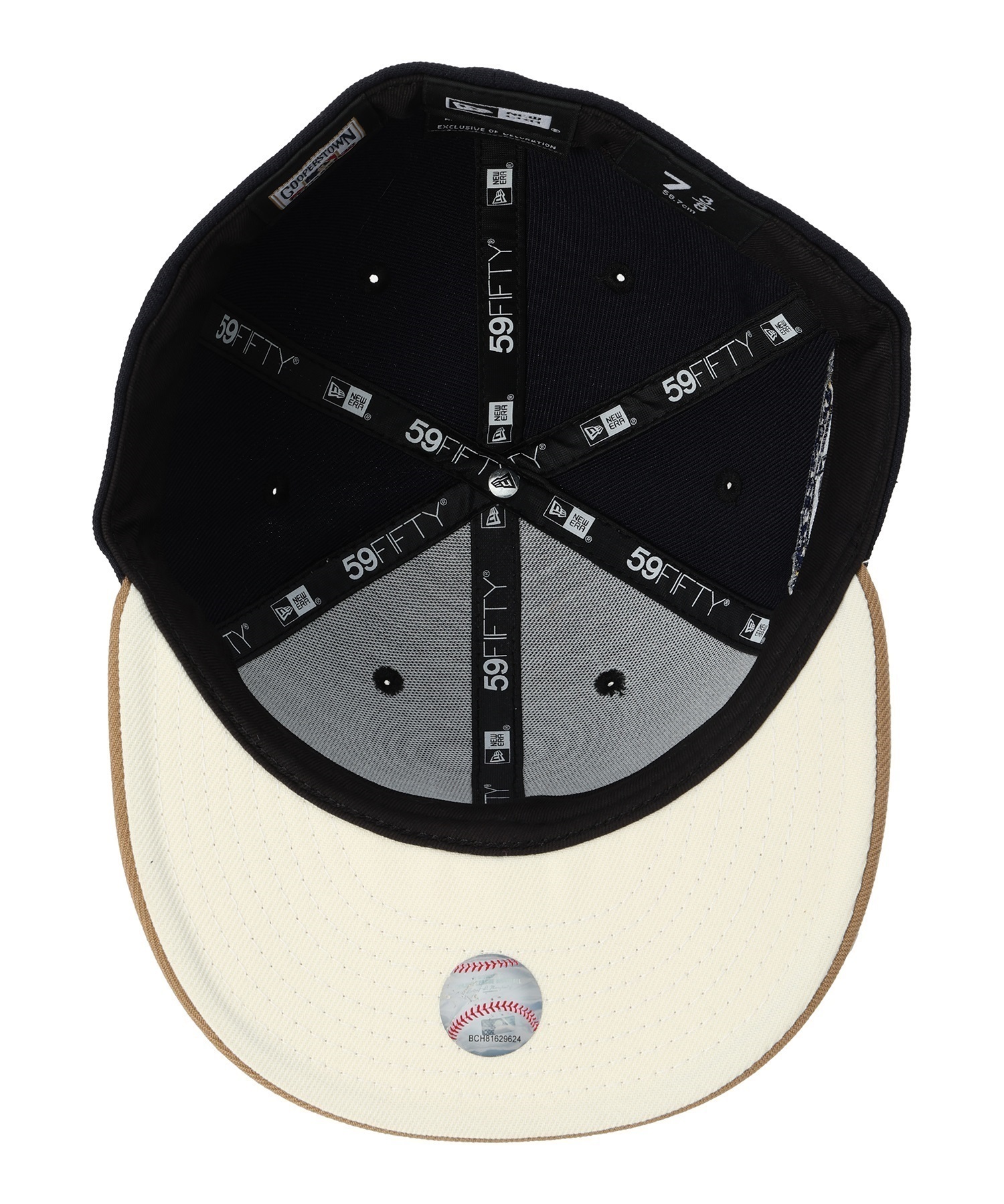 NEW ERA/ニューエラ LP 59FIFTY 50TH ロサンゼルス・ドジャース ネイビー カーキバイザー キャップ 帽子 ムラサキスポーツカスタムカラー 70761990(NVKHA-7)