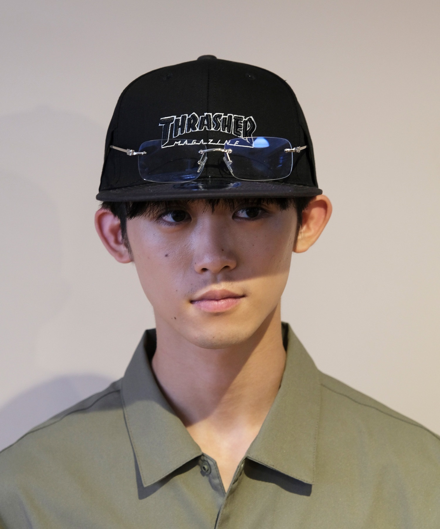 THRASHER スラッシャー キャップ MAG LOGO フラットバイザー サングラスホルダー付 24TH-C01(ONECOLOR-FREE)