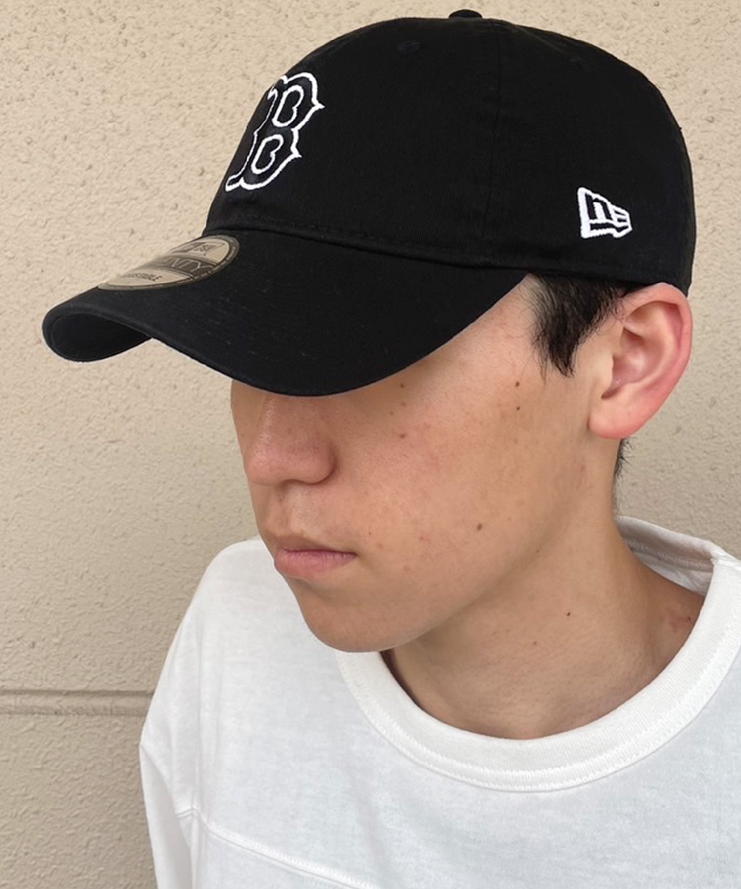 NEW ERA/ニューエラ 9TWENTY ボストン・レッドソックス ブラック×ホワイト キャップ 帽子 14329659 ムラサキスポーツ限定(BLK-FREE)