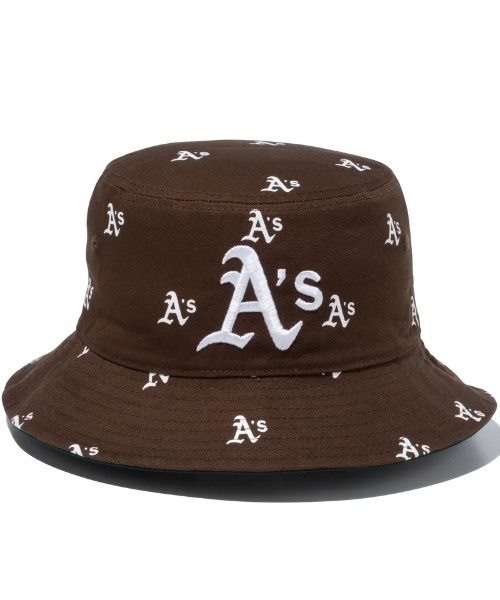 NEW ERA/ニューエラ ハット バケット01 MLB Reversible Hat リバーシブル オークランド・アスレチックス ダークグリーン/ウォルナット 13515803(DGRWA-SM)