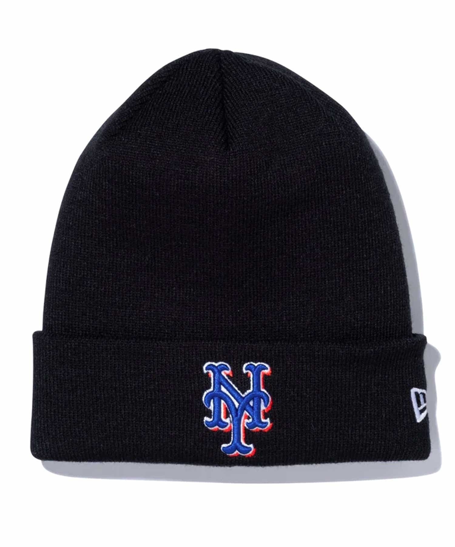 NEW ERA/ニューエラ ビーニー ベーシック カフニット MLB Team Logo ニューヨーク・メッツ ブラック 13751344(BLK-FREE)