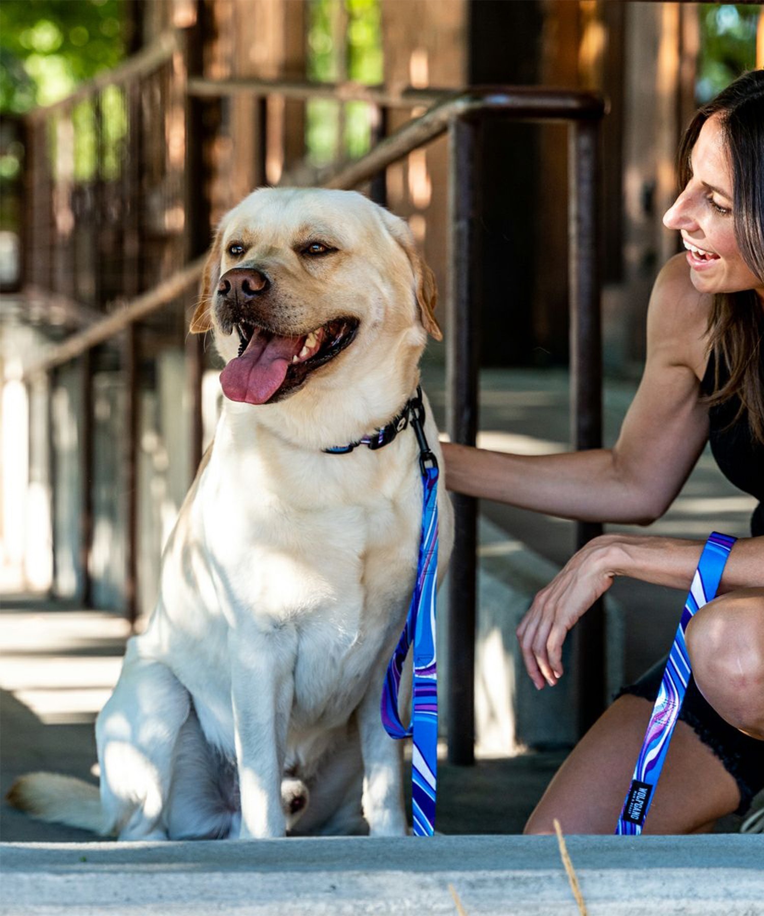 WOLFGANG ウルフギャング 犬用 リード MarbleWave Leash Mサイズ 中型犬用 大型犬用 マーブルウェイブ リーシュ  ブルー系 WL-002-102(PU-M)