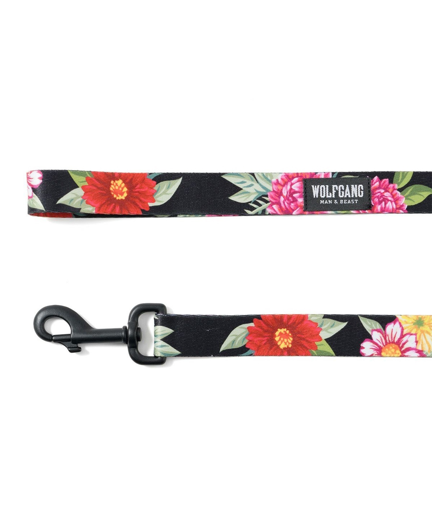 WOLFGANG ウルフギャング 犬用 リード DarkFloral LEASH Lサイズ 中型犬用 大型犬用 ダークフローラル リーシュ 花柄 ブラック WL-003-00(BL-L)