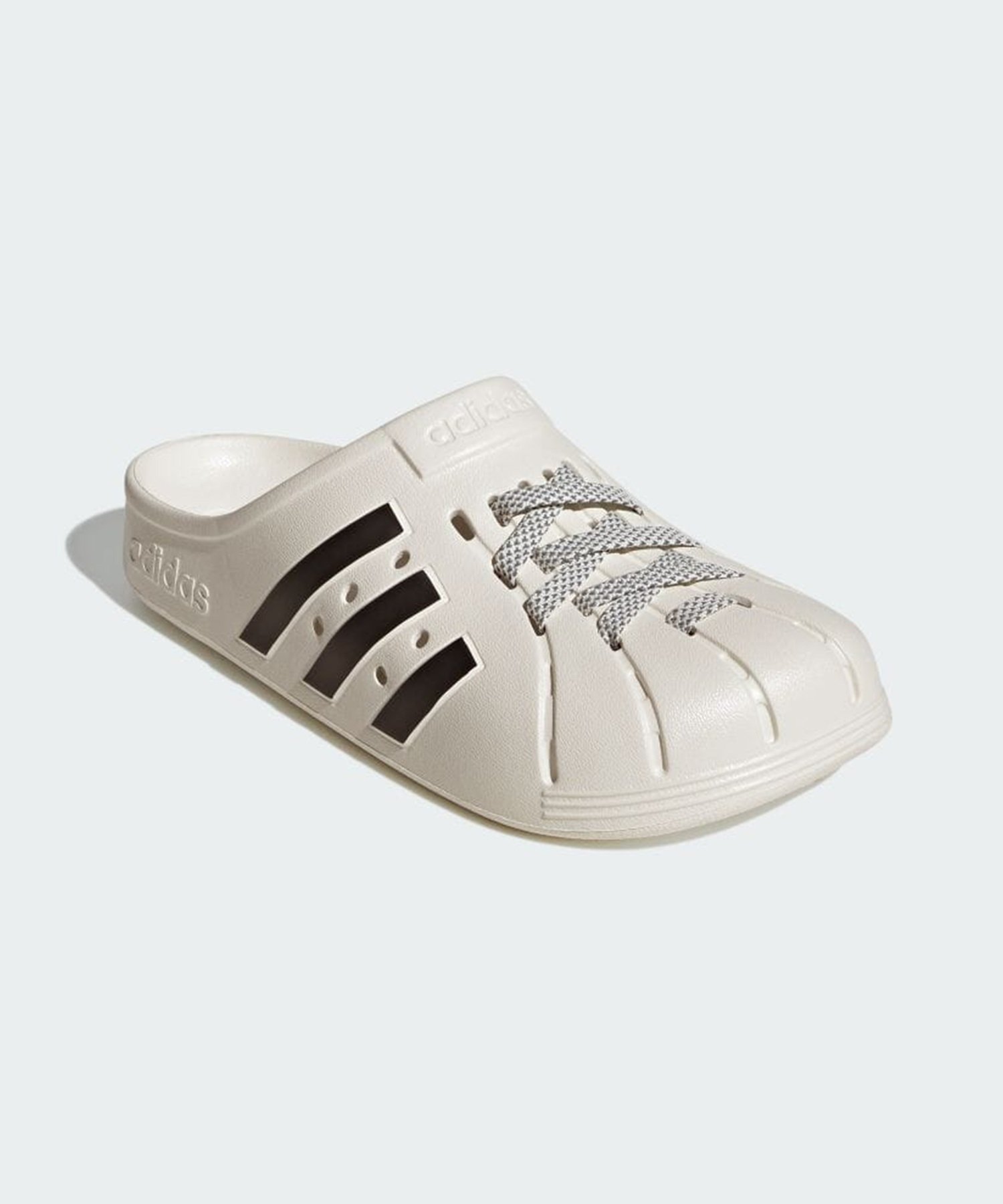 adidas アディダス シューズ サンダル メンズ レディース スリッポン シューレース アディレッタ クロッグ ADILETTE CLOGS JH9849(WT/BK-22.5cm)